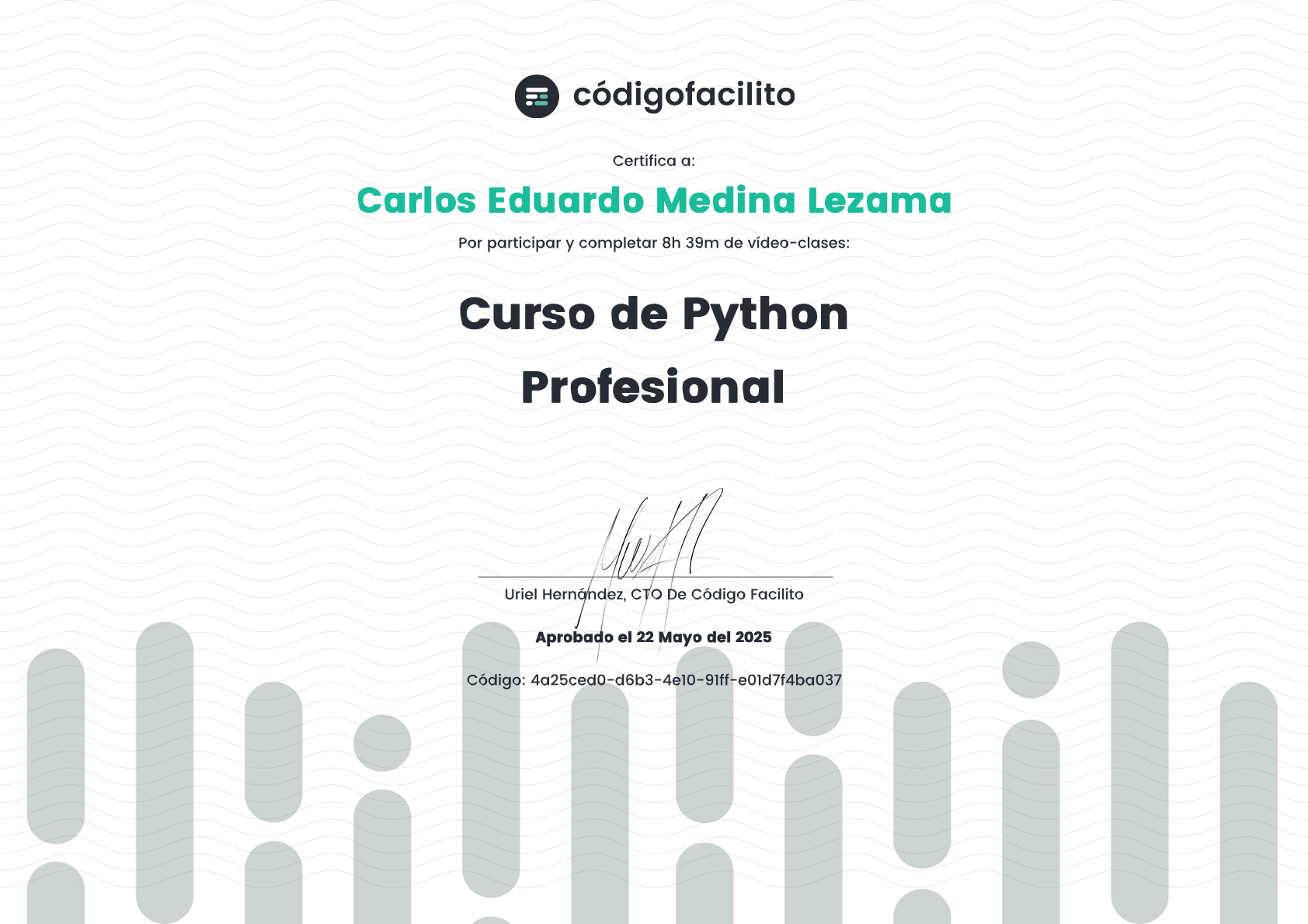 Curso de Python Profesional - CódigoFacilito - Carlos Eduardo Medina Lezama